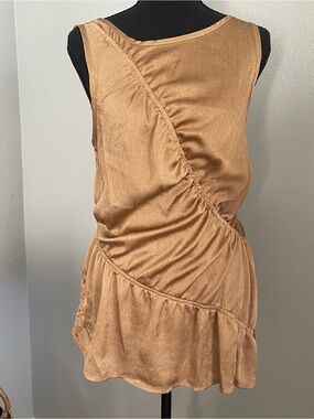 Vestique Gold/Tan Felicity Satin Shirt